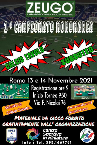 Torneo Subbuteo Calcio Zeugo